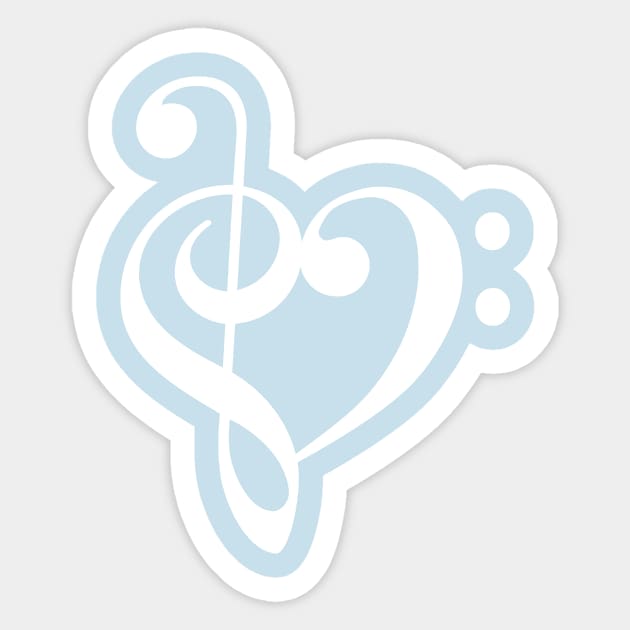 heart shaped treble and bass clef Sticker by fahimahsarebel